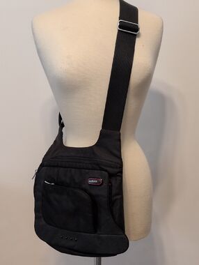 Tumi Black Nylon Crossbody Messenger Bag with Adjustable Strap